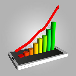 图表显示在智能手机的销量的增长利润增加计划以增加利润智能手机的信息图表设计模板矢量图片