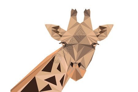抽象的多边形矢量图长颈鹿的肖像图片