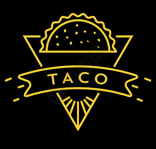 带有线风格taco图标图片
