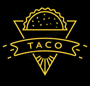带有线风格taco图标背景图片