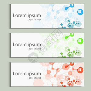 抽象的分子旗帜设计矢量封面模板图片