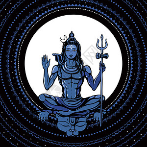 湿婆印度教的神矢量图图片