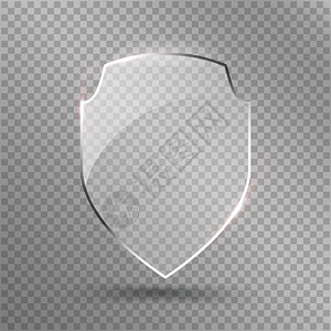 透明盾牌安全玻璃徽章图标隐私卫士保护盾概念装饰安全元件防御标志保护背景图片