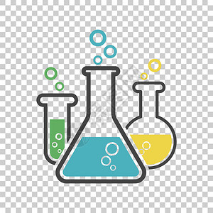 化学试管象形图图标玻璃器皿或烧杯设备上孤立孤立实验烧瓶现代的矢量符号简单平面插图图片