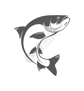 鲢鱼鱼徽标或打印背景图片