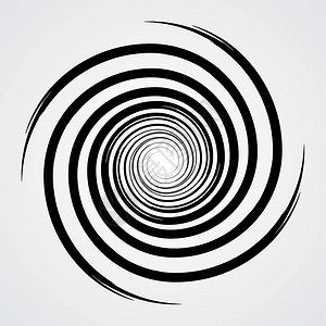 黑色螺旋漩涡圈与刷矢量图图片素材