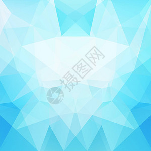 以蓝色和白色调表示的几何模式多边形三图片