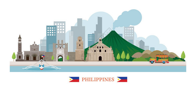 菲律宾地标天际线高清图片