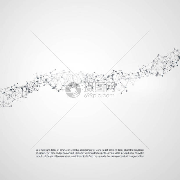 抽象云计算网络结构连接数字据交换IT或技术概念背景或封面设计元素模板可编辑矢图片