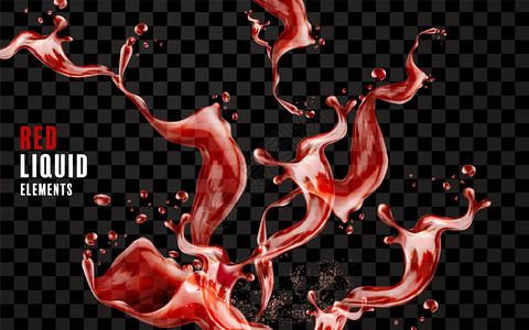飞溅的红色液体元素图片