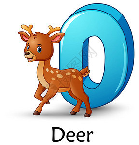 字母D的矢量插图为鹿卡图片