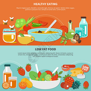 健康饮食平横幅集图片