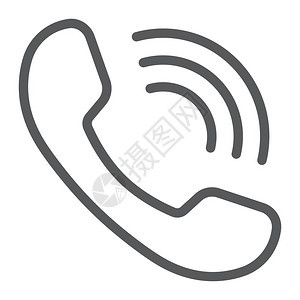 电话线图标通信和支持电话符号矢量图形白色上的线图案e图片
