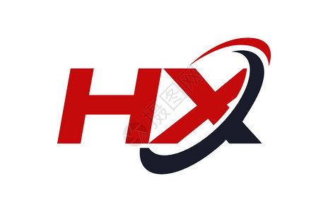 hx标志swosh椭圆红字矢量概念图片