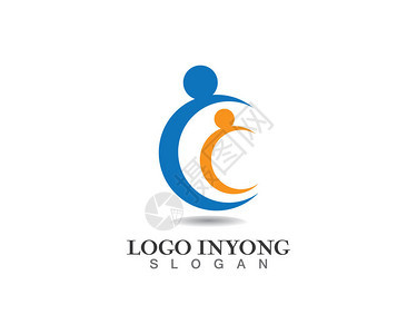 通过与社区护理Logo模板矢量图标图片