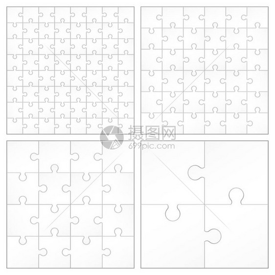 拼图碎片的创意矢量插图商业概念设计空白样机模板抽象图形无图片