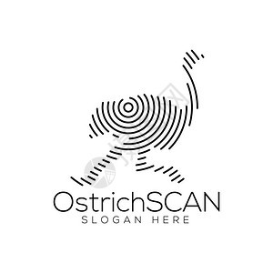 OstrichScan技术标识矢量元素动物图片
