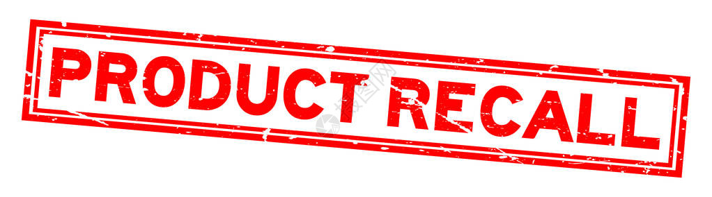 垃圾红色产品召回在白色背景上的字平方橡皮印章印章图片