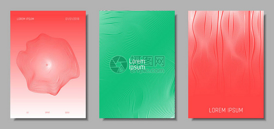 波浪线具有运动和变形效果的抽象封面流条纹背景在柔和的色彩设计中设置的几何模板EPS10向量小册子音乐海报的3图片