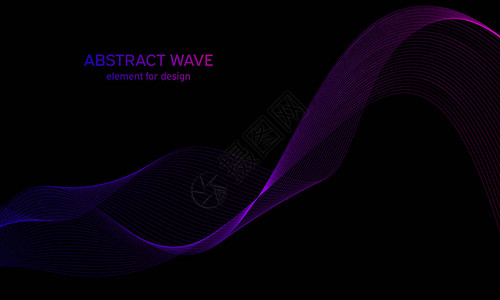 用于设计的抽象波元数字频率轨道均衡器风格化的线条艺术背景五颜六色的闪亮波与线条创造使用混合工具弯曲的波浪形平滑的背景图片