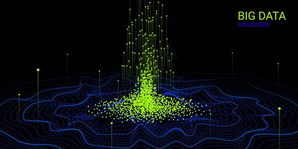 数据流分析分形3d可视化数字大数据排序具有扭曲和运动的宇宙波图矢量分形元素具有未来派系图片