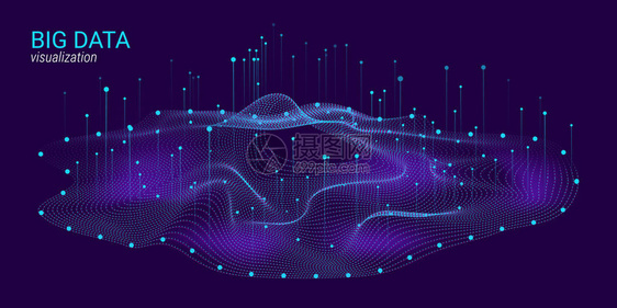 大数据矢量可视化3d未来宇宙设计技术背景大数据分析的可视化演示未来风格的发光分形图片