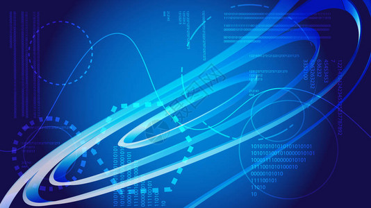 蓝色抽象现代能源技术数字元素的HUD显示来自魔法界面的宇宙界面的未来循环很长一段时间图片