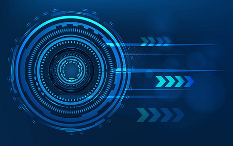 蓝色技术圈和计算机抽象与蓝色和二进制代码矩阵商业和连接未来主义和工业40概念互联网网络和网络主题HUD接口图片