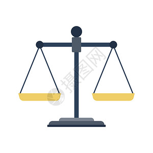 空的鳞片正义的天平法律平衡符号天秤座矢量插图图片