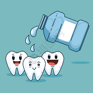 使用漱口水设备进行牙齿护理治疗图片