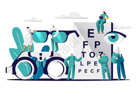 眼科医生测试近视眼具有眼镜指针检查验光的男眼科医生医疗眼镜团队持有眼镜图片