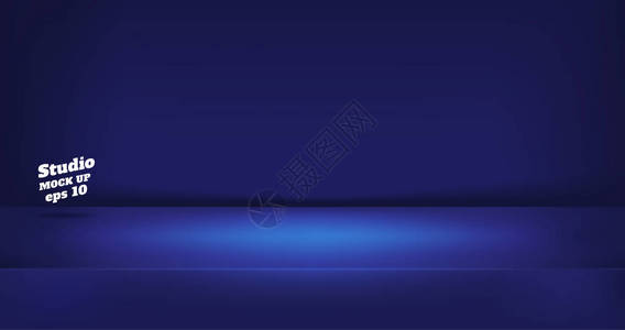 vectorempty霓虹灯风格深蓝彩色工作室桌子房背景产品展示与复制空间显示内容设计禁止在网站上做广告产品图片