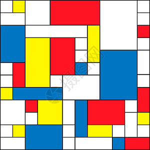 抽象多边形背景与矩形形状五颜六色的马赛克图案复古的布豪斯德斯蒂约尔设计图片