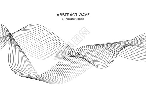 用于设计的抽象波元数字频率轨道均衡器风格化的线条背景矢量图波与线创建使用混合工具弯曲的波浪形平滑的条纹图片