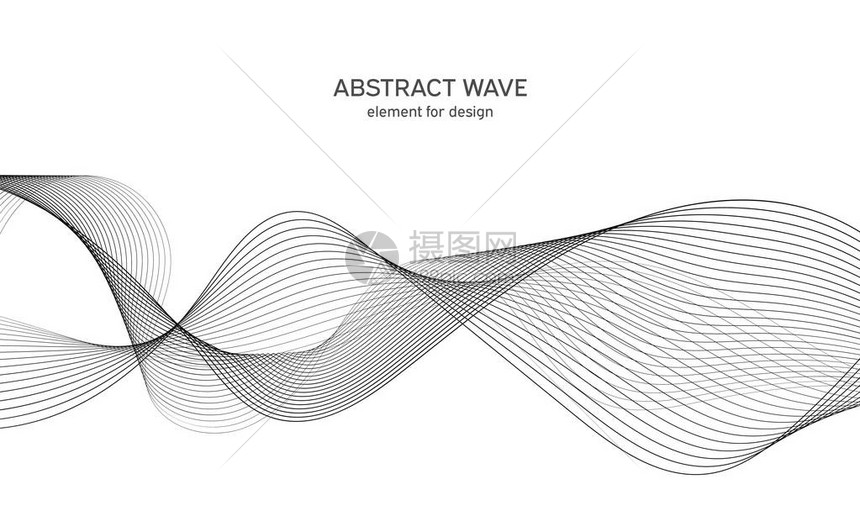用于设计的抽象波元数字频率轨道均衡器风格化的线条艺术背景矢量图波与线创建使用混合工具弯曲的波浪形平滑的条纹图片