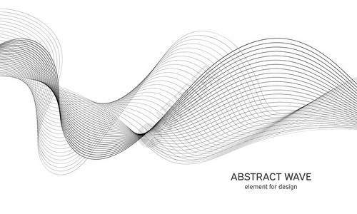 用于设计的抽象波元数字频率轨道均衡器风格化的线条艺术背景矢量图波与线创建使用混合工具弯曲的波浪形平滑的条纹图片