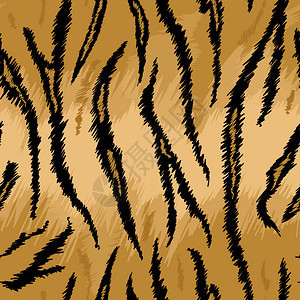 虎纹无缝动物图案条纹织物背景老虎皮肤时尚抽象设计印刷壁纸装饰向量例证背景图片