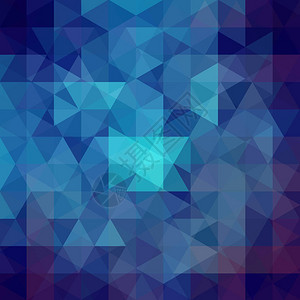 深蓝色几何形状的背景抽象三角几何背景马赛克图案矢量Eps图片