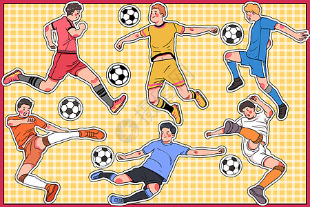 足球运动员体育插画高清图片