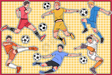 足球运动员体育插画图片