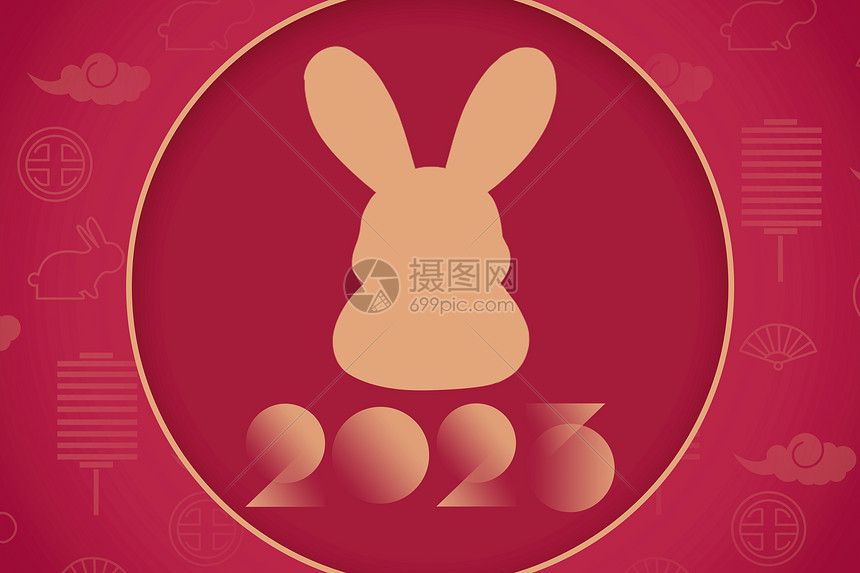 兔年流行色创意兔年2023图片