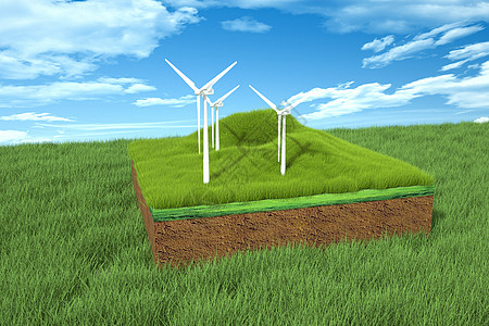 3D新能源风车创意图图片