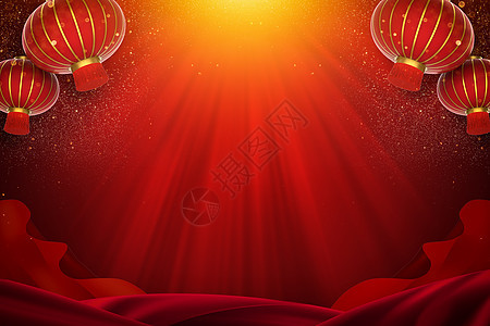 红色创意新年年会背景背景图片