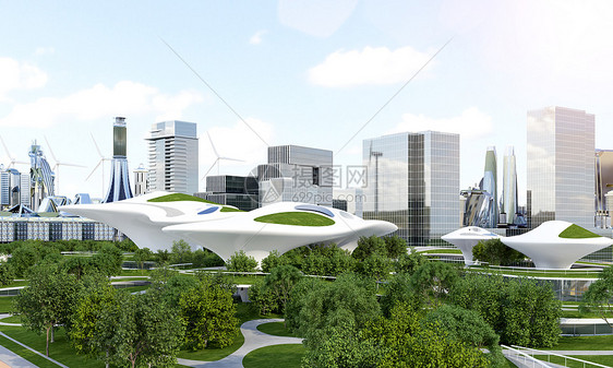3D新能源科技城市场景图片