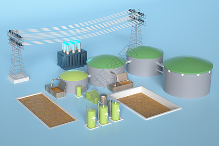 c4d生物质能绿色能源环保3D模型元素图片