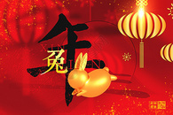 红金兔年新年背景图片