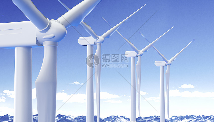 C4D新能源风力发电机图片