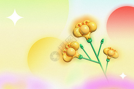 清新立体花朵背景图片