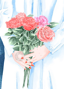 情人节之手捧玫瑰花的双手图片