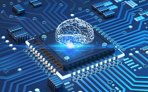 科技大脑芯片背景图片
